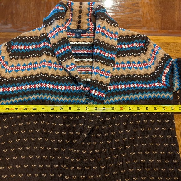 CHAPS Heavy Sweater Cardigan Multicolor Size Large - Picture 6 of 7